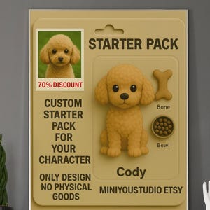 Custom Toy Poodle Starter Pack Cartoon Pet Portrait Personalized Digital Dog Illustration Cute Gift for Poodle Lovers