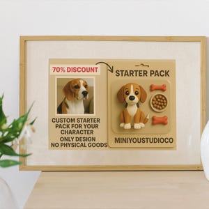 Pacote inicial personalizado para animais de estimação, retrato de desenho animado, ilustração digital personalizada para animais de estimação, presente exclusivo para amantes de animais de estimação