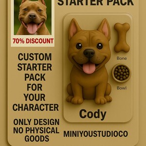 Custom Dog Starter Pack Cartoon Pet Portrait Personalized Puppy Illustration Funny Animal Art Gift for Dog Lovers
