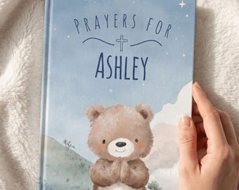 Personalized Baptism Book | Hardcover Catholic Name Book: "Prayers For Your Child" (8"X11")