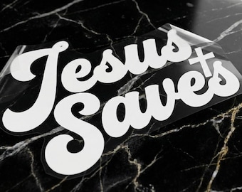 Jesus Saves Vinyl Decal | Christian Car, Laptop, Wall Sticker