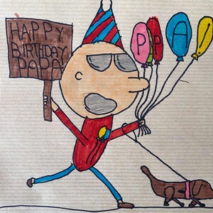 Tarjeta de cumpleaños, Feliz cumpleaños, Mensaje de feliz cumpleaños, Tarjeta de los mejores deseos, página para colorear de cumpleaños hecha por un niño para niños