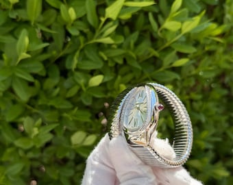 Vintage watch serpentі white gold diamond