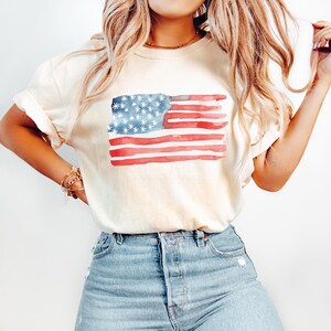Retro America Shirt, American Flag, 4th Of July Shirt, Fourth Of July, Patriotic USA Gift, Women&#39;s Graphic Tee, Comfort Colors® , USA Shirt