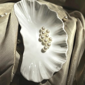 Antike Limoges Austernmuschelform dekoratives Tablett • 1890 Al Anchor Mark Jakobsmuschel Muschel Schmuck Trinket Dish