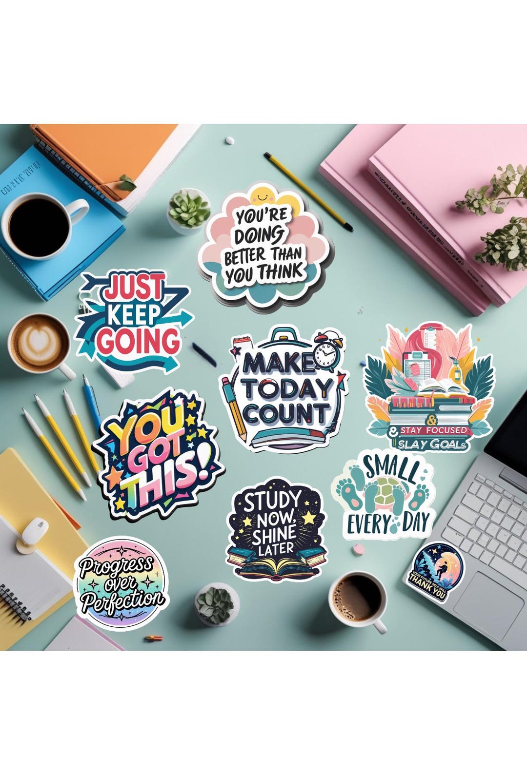 Motivational Student Sticker Pack – Vinyl Stickers for Study ...
