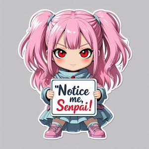 Kasane Teto Chibi Sticker Pack: UTAU Fan Art, Waterproof Vinyl