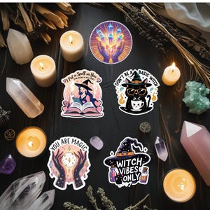Witchy Aesthetic Sticker Pack – Magical & Celestial Vinyl Stickers (10 pcs) | Mystical Witchcore Stickers for Journals, Scrapbooking, Gifts