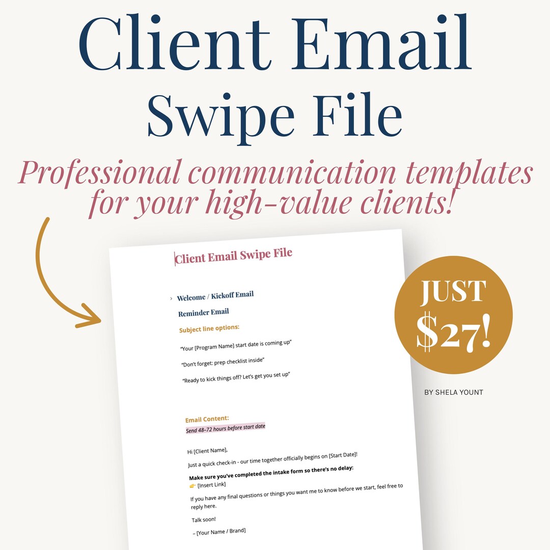 Client Email Templates for Coaches | 5-part Client Experience Email ...