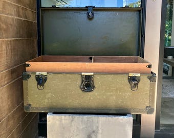 WWII Era Serviceman's Footlocker with original insert tray, Awaiting Restoration
