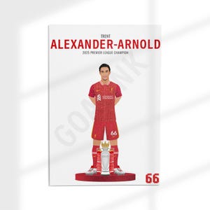 Trent Alexander-Arnold Poster – Premier League Champion 2025 Art | Liverpool FC | Football Print | A5 to A0 Sizes