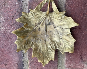 Brass maple leaf . Virginia metalcrafters . Euphorbia Codiaeum . Grandmillenial style . Gift for her . Chinoiserie chic . Brass farmhouse