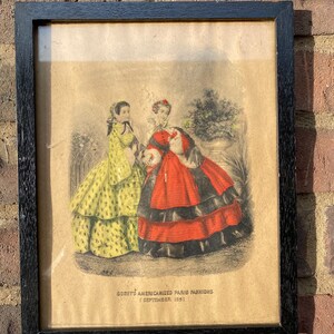 Parisian fashion print . Paris fashion . Antique Parisian print . Gift for her . Vintage French fashion . Vintage Parisian decor . French