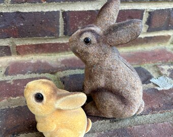 Vintage felt bunnies . Vintage bunny . Antique bunny . Grandmillenial style . Chinoiserie chic . Gift for her . Easter decor . Bunny