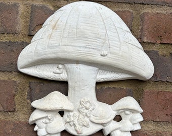 Vintage mushrooms . MCM mushrooms . gift for her . vintage farmhouse . mushroom decor . modern farmhouse . MCM wall decor . plaster mushroom