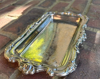 petite silver tray . vintage silver tray . decorative tray . coffee table decor . gift for her . silver chic . Grandmillenial style .