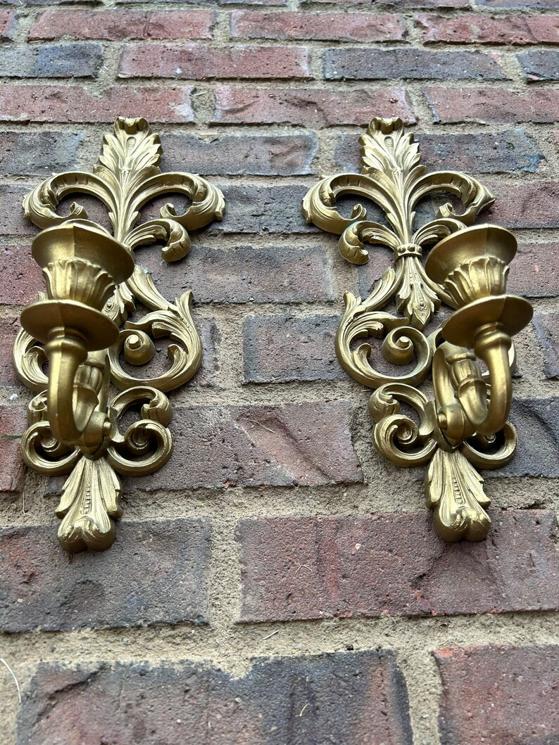French Provincial Sconces . Gold Ornate Wall Sconces . Molded Etsy