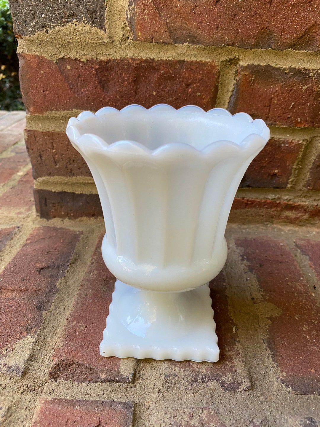 Milk Glass Pedestal Vase