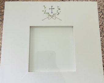 baptism picture frame . confirmation picture frame . Grandmillenial style . chinoiserie chic . photo frame . picture frame . gift idea .