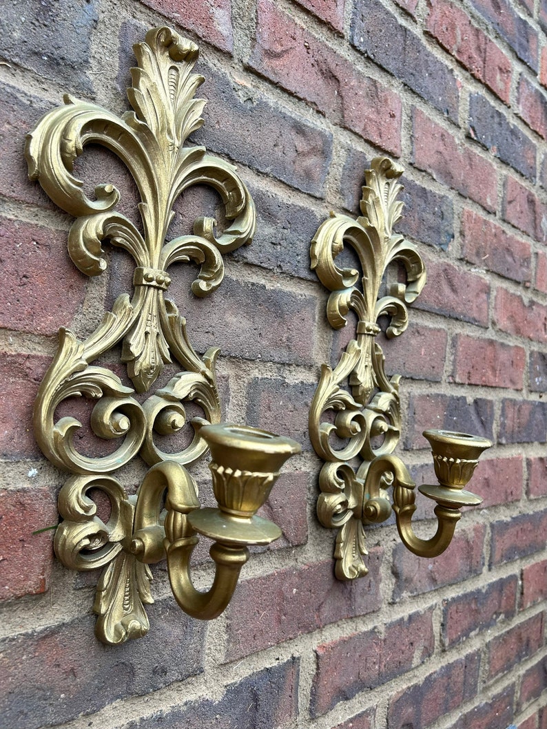 French Provincial Sconces . Gold Ornate Wall Sconces . Molded Etsy