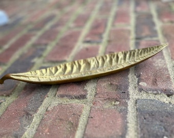 Brass leaf . Virginia metal crafters . Antique leaf dish . Grandmillenial style . Chinoiserie chic . Gift for her . Brass farmhouse .