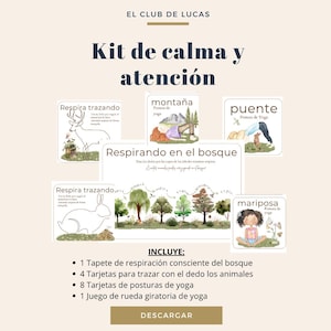 Druckbares Ruheset für Kinder mit Yoga-Karten für Kinder und Aktivitäten zur Konzentration und Aufmerksamkeit für die emotionale Erziehung von Kindern