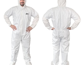 Mono desechable BH24, transpirable, impermeable y con capucha, para protección corporal completa, ideal para pintura, limpieza y uso industrial.