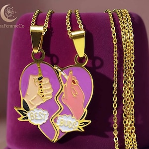 Best Friends Heart Pendant Necklace Set – Matching BFF Jewelry