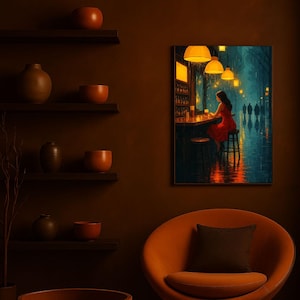Digital Wall Art, Printable Wall Art, Instant Download, Atmospheric Wall Art, Rainy Night Wall Art
