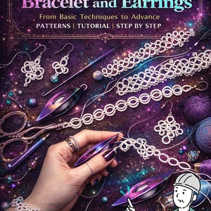 Hand-Tatted Bracelet and Earings | PDF Tutorial and Pattern | Tatting bracelet necklage and Fashion Accessories