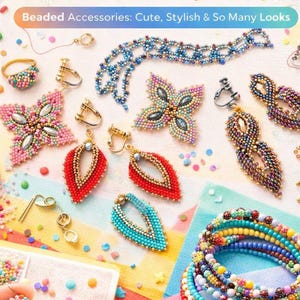 ビーズジュエリーの作り方チュートリアル：ネックレス、ブレスレット、リングの型紙（PDFダウンロード）