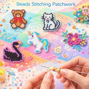 Patchwork com Miçangas | Tutorial e Molde em PDF | Ideal para Artesanato DIY