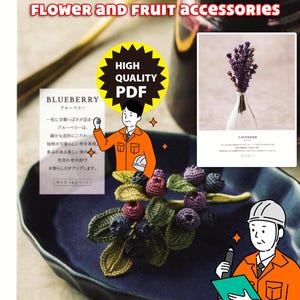 Japanese Crochet with Knitting Book - Flower & Fruit Accecories | PDF Tutorial with Guide | Good for Beginners and DIY crocheter