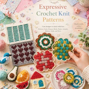 Expressive Crochet Knit Patterns | PDF Tutorial and Patterns | Good for Beginners and DIY crocheter