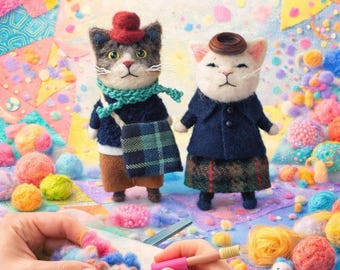 The Cutest Felt Cat Crew | PDF Pattern & Tutorial | Instant Download | DIY Felting