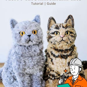 Japońska książka Amigurumi Cat Crochet PDF - Realistyczne wzory pluszowych futrzaków | Samouczek tworzenia realistycznych lalek zwierzęcych DIY