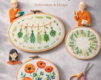 Cute Botanical Embroidery | Digital Tutorial | Diagram included | Skill level: for all