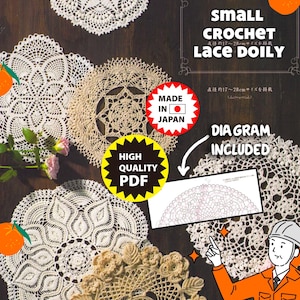 Japanese Tatting Lace Book | Small Kawaii Crochet Lace Doily  | PDF Tutorial and Pattern Included