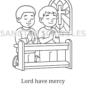 Lord have mercy Catholic Coloring Page | Latin Mass Printable | Catholic Kids | Learn Latin