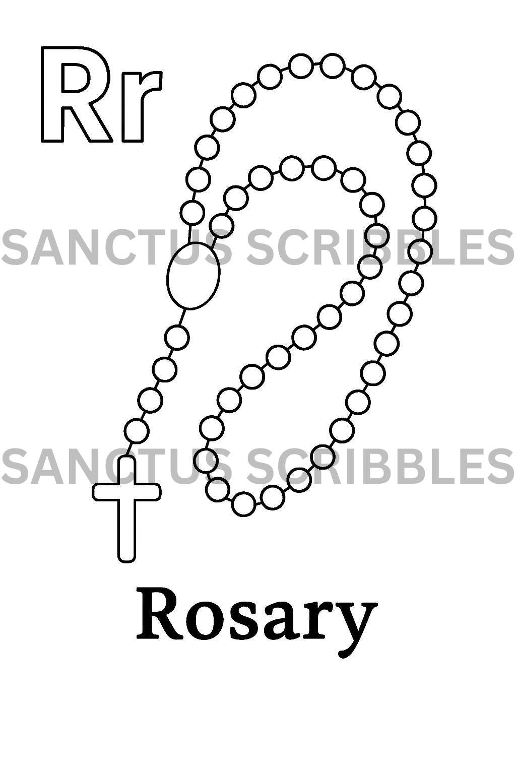 Catholic Alphabet | R is for Rosary | Christian | Learning | Coloring ...