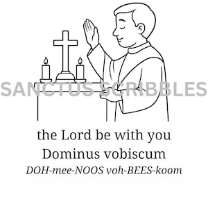 The Lord Be With You Catholic Coloring Page | Latin Mass Printable | Catholic Kids | Learn Latin