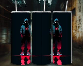 Spider Hero Tumbler Wrap 20oz | Miles Morales Streetwear PNG Design