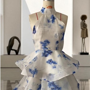 Boho Floral Mini Dress | Sleeveless Deep V-Neck Backless Spaghetti Strap Sundress | Sexy Summer Party Beach Dress for Women