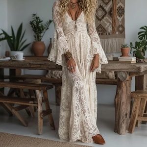 Boho Lace Maxi Dress - Etsy Boho Lace Maxi Dress - Etsy