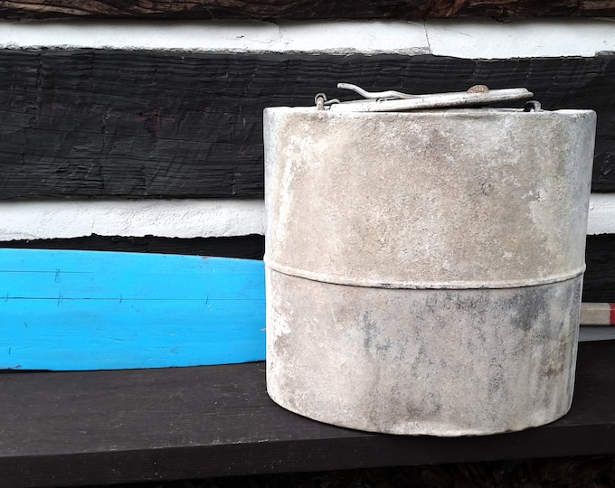 Vintage Oyster Bucket, 1900's Sealshipt East Coast Rustic Industrial