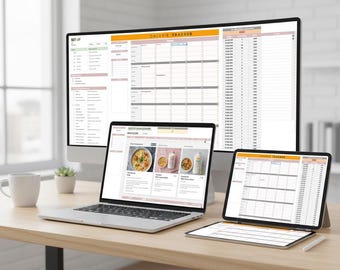 Wekelijkse maaltijdplanner | Receptorganizer | Calorietracker en boodschappenlijst | Google Spreadsheets