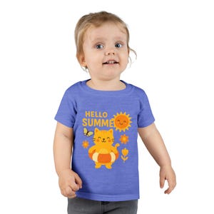 Cute Toddler T-Shirt with &#39;Hello Summer&#39; Design, Kids Summer Top, Baby Gift, Toddler Clothes, Fun Summer Apparel