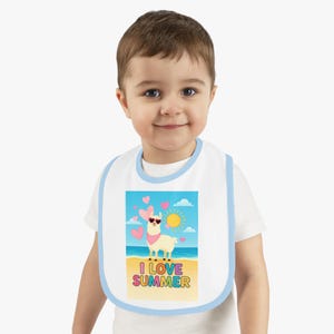 Cute Summer-Themed Baby Bib, Fun Baby Shower Gift, Toddler Feeding Accessory, Summer Celebration, Baby Apparel