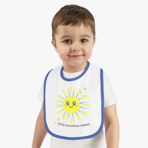 Sunny Days Baby Bib - Custom Jersey Bib for Infants, Cute Baby Gift, Personalized Bib, Baby Shower Gift, Toddler Accessories