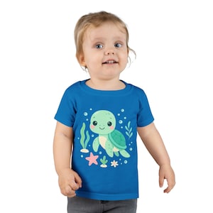 Adorable Toddler T-Shirt with Cute Turtle Design, Ocean-Themed Tee for Kids, Perfect Birthday Gift, Animal Lover Apparel, Summer Fun Shirt